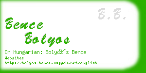 bence bolyos business card